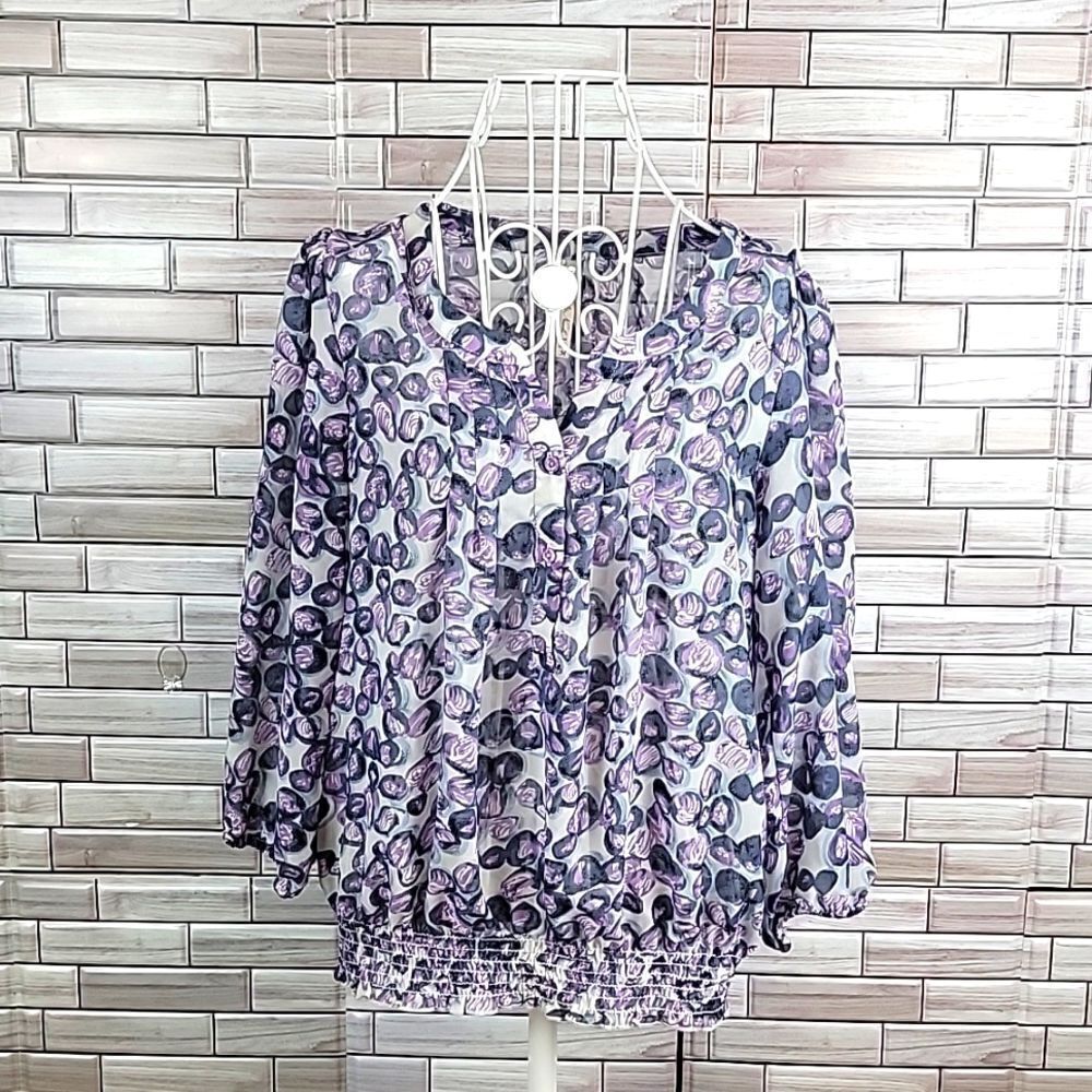 Leo & Nicole sheer blouse Size M